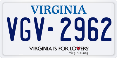 VA license plate VGV2962