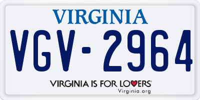 VA license plate VGV2964