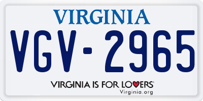 VA license plate VGV2965