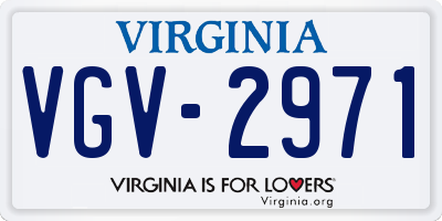 VA license plate VGV2971
