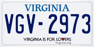 VA license plate VGV2973