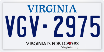 VA license plate VGV2975