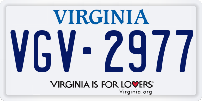 VA license plate VGV2977