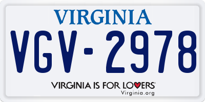 VA license plate VGV2978