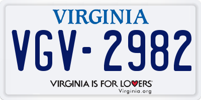 VA license plate VGV2982