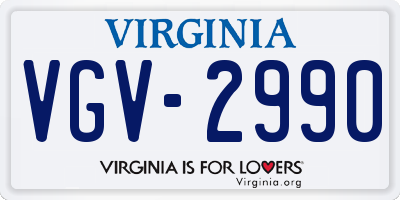 VA license plate VGV2990