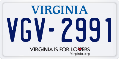 VA license plate VGV2991