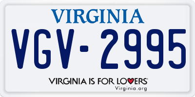 VA license plate VGV2995