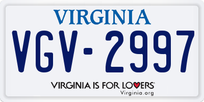 VA license plate VGV2997