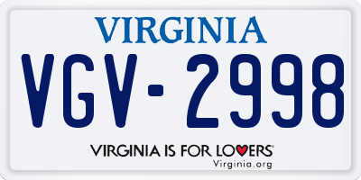 VA license plate VGV2998