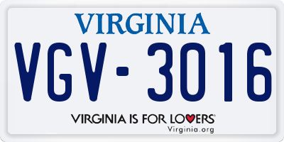 VA license plate VGV3016