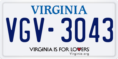 VA license plate VGV3043