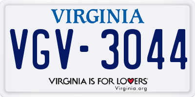 VA license plate VGV3044