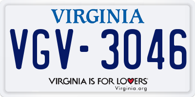 VA license plate VGV3046