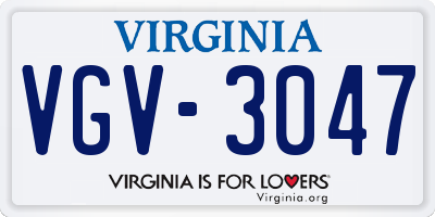 VA license plate VGV3047