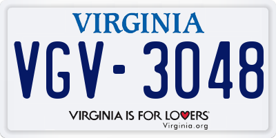 VA license plate VGV3048