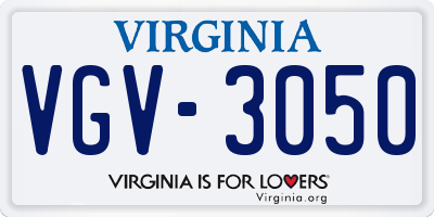VA license plate VGV3050