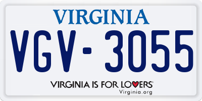 VA license plate VGV3055