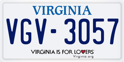 VA license plate VGV3057