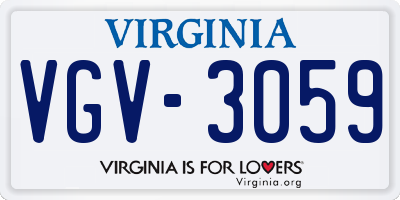 VA license plate VGV3059
