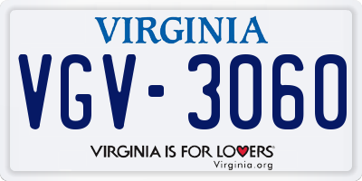 VA license plate VGV3060
