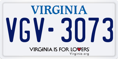 VA license plate VGV3073