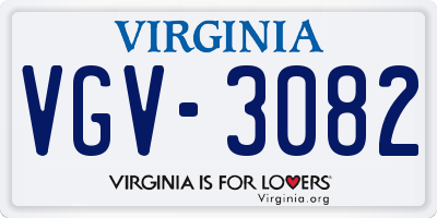 VA license plate VGV3082