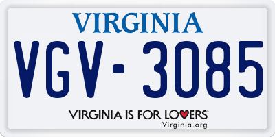 VA license plate VGV3085