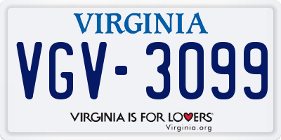 VA license plate VGV3099