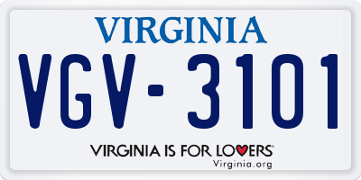 VA license plate VGV3101