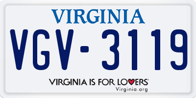 VA license plate VGV3119