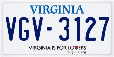 VA license plate VGV3127