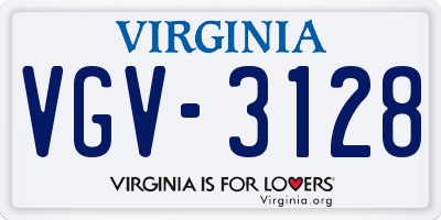 VA license plate VGV3128