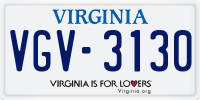VA license plate VGV3130