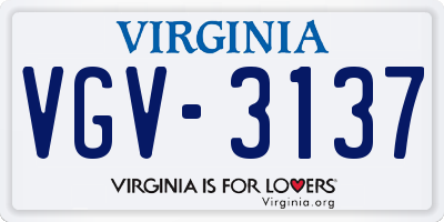 VA license plate VGV3137