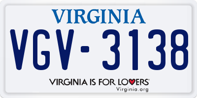 VA license plate VGV3138