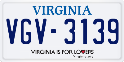VA license plate VGV3139