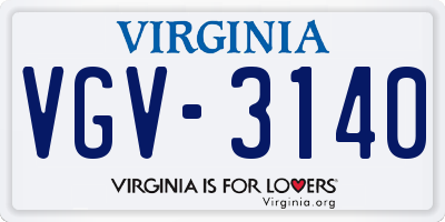 VA license plate VGV3140