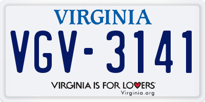VA license plate VGV3141