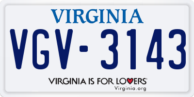 VA license plate VGV3143