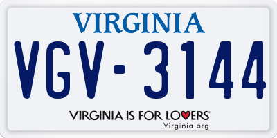 VA license plate VGV3144