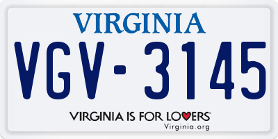 VA license plate VGV3145