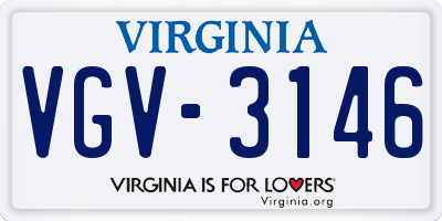 VA license plate VGV3146
