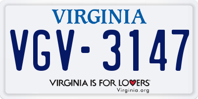 VA license plate VGV3147