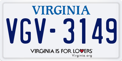 VA license plate VGV3149