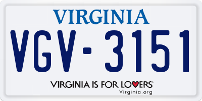 VA license plate VGV3151