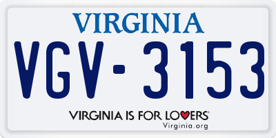 VA license plate VGV3153
