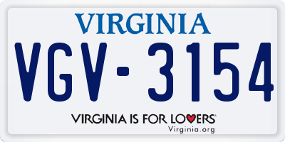 VA license plate VGV3154