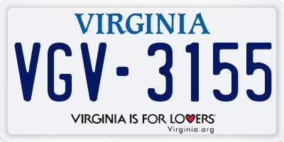 VA license plate VGV3155
