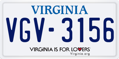 VA license plate VGV3156